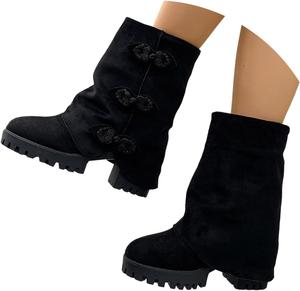 Женские боевые ботинки Комфортные кожаные стильные ковбойские ботинки Полуботинки на молнии для прогулок Generic, Black