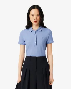 Женское поло из стрейчевого хлопкового пике с короткими рукавами Lacoste, сиреневый