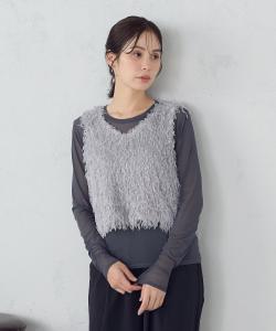 Жилет с бахромой + прозрачная подкладка