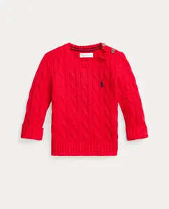 Детский хлопковый джемпер с узором "восьмерки" Polo Ralph Lauren, красный