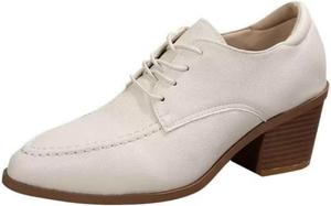 Женские кожаные туфли на низком каблуке с винтажной перфорацией «Вингтип», оксфорды, с шнуровкой, с заостренным носком, плоские ретро броги, нарядные туфли Generic, White