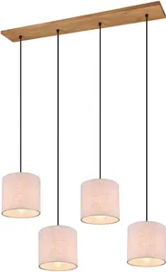 TRIO Leuchten Подвесной светильник "Elmau", 4 пламени, лампа E27 | без лампочек, подвесной светильник, подвесной светильник, сменные лампочки Ø 18 см, Высота: 150 см, цвет nickelfarben