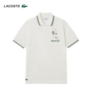 Рубашка-поло Lacoste с принтом, бежевый