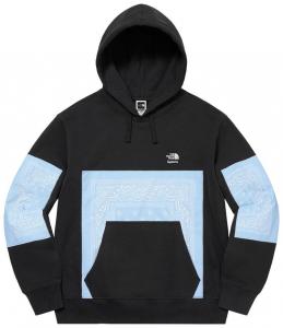 Толстовка с капюшоном Supreme x The North Face Bandana, черная