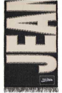 Jean Paul Gaultier Черно-Бежевый шарф с логотипом