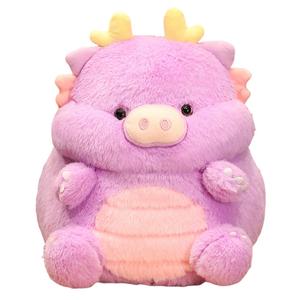 Плюшевая кукла милый дракон поросенок высота 30см OUYIN, фиолетовый