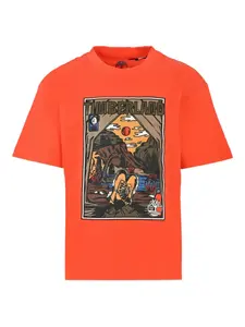 Футболка с графичным принтом Timberland Kids, оранжевый