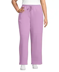 Просторные брюки прямого кроя с высокой талией Set Bottom Lands' End, фиолетовый