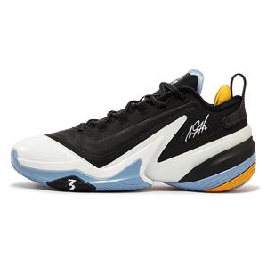 Амортизирующие баскетбольные кроссовки мужские низкие противоскользящие износостойкие черно-белые 361°