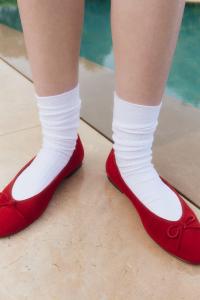 Кожаные балетки H&M, красный