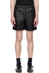 Эксклюзивные черные шорты с завязками из искусственной кожи Ssense System, цвет bk