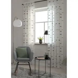 Штора Justin с закрытыми петлями, 1 шт., готовая к повешению Homing, черный