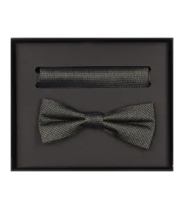 Галстук-бабочка VENTI "Комплект из галстука-бабочки и нагрудного платка VENTI с рисунком", зеленый