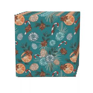 Набор салфеток, 100 % полиэстер, набор из 4 шт., 18x18 дюймов, винтажный зимний узор