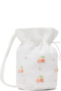 Детская белая сумка с вышивкой Eslem Bonpoint