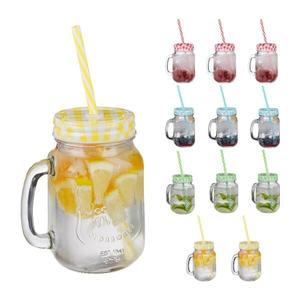 Разноцветные стаканы с крышками, набор из 12 штук. Relaxdays, зеленый