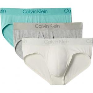 Трусы мужские, 3 шт Calvin Klein, 3 pack (серый+белый+saltwater зеленый)