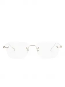 Очки в безободковой оправе с логотипом Cartier Eyewear, серебряный