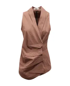 Жилет из смесовой льняной ткани, изготовленный в Италии. Ixos, коричневый