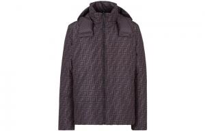 Куртка пуховая Monogram FENDI, коричневый