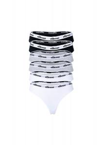 Женские стринги, 6 шт. в упаковке - HILLAR, нижнее белье, хлопок стрейч, пояс с логотипом ellesse, цвет Schwarz Grau