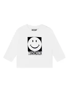 Футболка с длинными рукавами Moschino Kids, белый