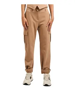 Брюки-Карго бежевого цвета с ремешками на щиколотках Gaudi, бежевый