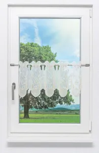 Штора для кафе, кружево Плауэн - жемчужные ракушки (Ш x В) 146,70 см * 30 см, бежевый/песочный Plauener Spitze