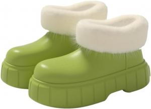 Женские зимние ботинки с теплой меховой подкладкой, водонепроницаемые ботильоны для улицы, комфортная обувь для женщин Dikermoon, Green