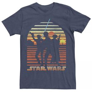 Мужская футболка Luke Leia Han Tatooine Sky Silhouettes Star Wars