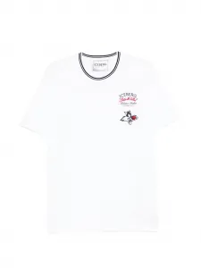 Футболка с графическим принтом и полосатой отделкой Iceberg, белый