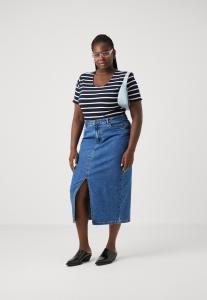 Джинсовая юбка CARSIRI FRONT SLIT SKIRT ONLY Carmakoma, синий деним