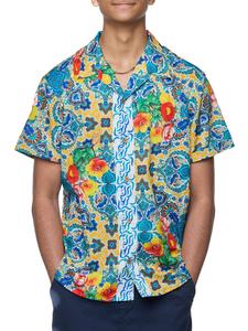 Рубашка Portofino Camp со смешанным принтом Ranee's, синий