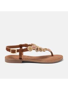 Lazamani Кожаные шлепанцы светло-коричневого цвета