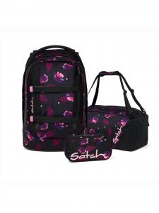 Satch Рюкзак 'Pack Schulrucksack Set 3tlg' в черном цвете