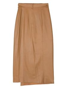 AERON кожаная юбка миди, коричневый