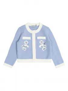 Кардиган с пайетками Self-Portrait Kids, синий