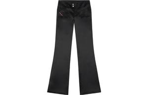 Низкие расклешенные сатиновые брюки DIESEL, черный