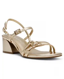 Женские босоножки Mackenzie на устойчивом каблуке с ремешками и пряжками Anne Klein, золотой