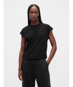 (W) Укороченная футболка свободного кроя из хлопка Supima(R)