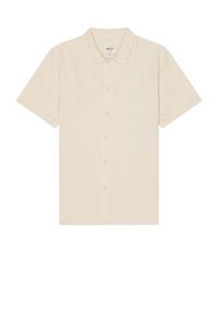 Классическая льняная рубашка с коротким рукавом Rhythm, желтый