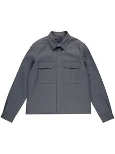 Rick Owens твиловая рубашка с классическим воротником, серый