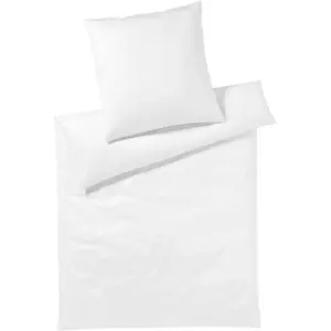 Элегантное постельное белье «Однотон из сатина Мако и качества трикотажа Мако, 100% хлопок, постельное белье и наволочка на молнии, сатин с шелковистым блеском, летнее постельное белье, можно использовать круглый год» (2 шт.) Elegante, белый