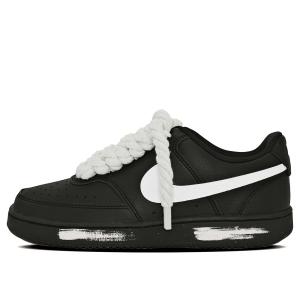 Nike Кроссовки Court Vision 1 White Dark Shadow Abrasion Resistant Low top Skateboard Men's Black