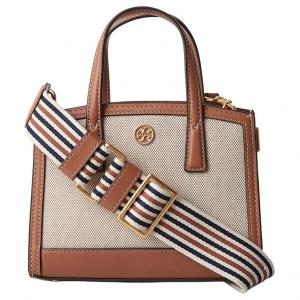 TORY BURCH Кожаная сумка через плечо мини женская бежево оранжевая