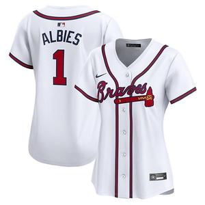 Женская белая джерси Ozzie Albies Atlanta Braves Home Limited Nike