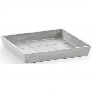 Подставка под горшок Квадратная 45 Бело-серая для внутреннего и наружного использования: морозостойкая, ударопрочная и светостойкая Ecopots, светло-серый