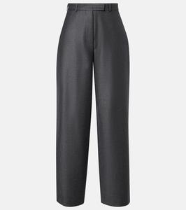 Широкие брюки-клёш из фланели из натуральной шерсти Róhe, Dark Grey Melange