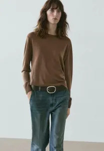 Изящный джемпер с круглым вырезом Massimo Dutti, Brown