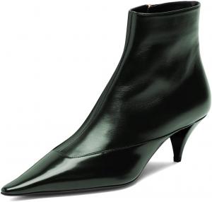 Женские низкие ботильоны Pazzion на каблуке-кошечке с закрытым заостренным носком, боковой молнией, короткие ботинки для ежедневной работы, профессиональная обувь, размер 4-16 US, Green